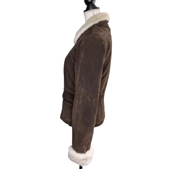 Maxima Wilsons The Leather Experts Suede Leather Fur Lined Full Zip Jacket - Picture 5 of 13